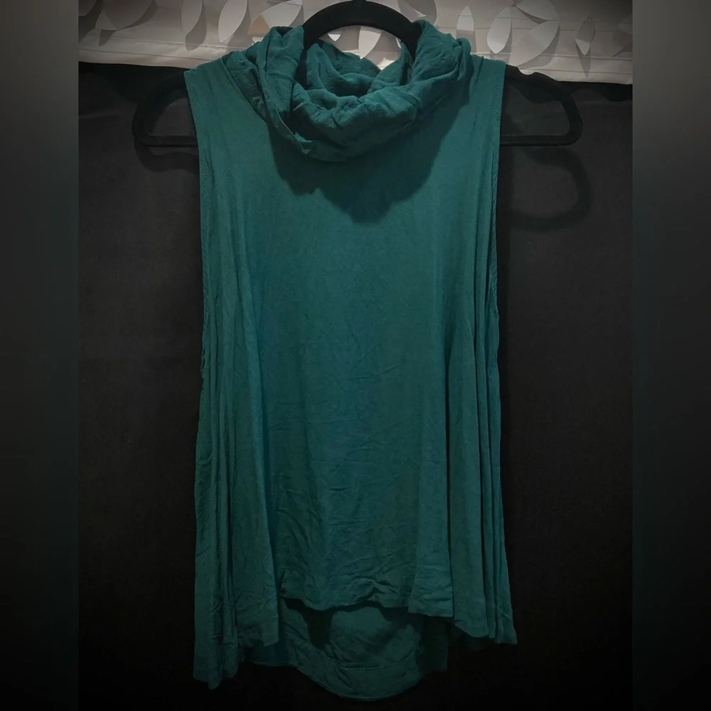 Free People City Lights Cowl Neck Green Top - Picture 4 of 5